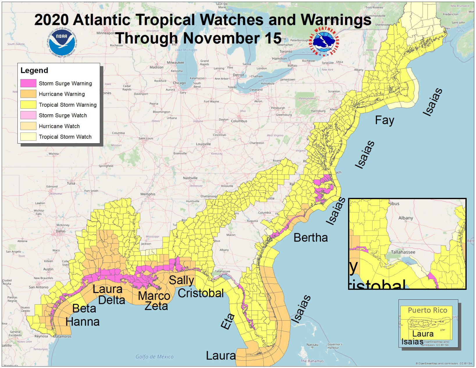 2020 Tropical Impact Map